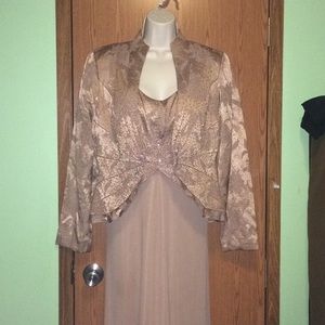 2 piece, beige maxi dress.